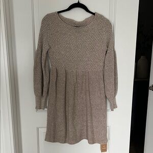 SHEIN Taupe Long Sleeve Knit Dress